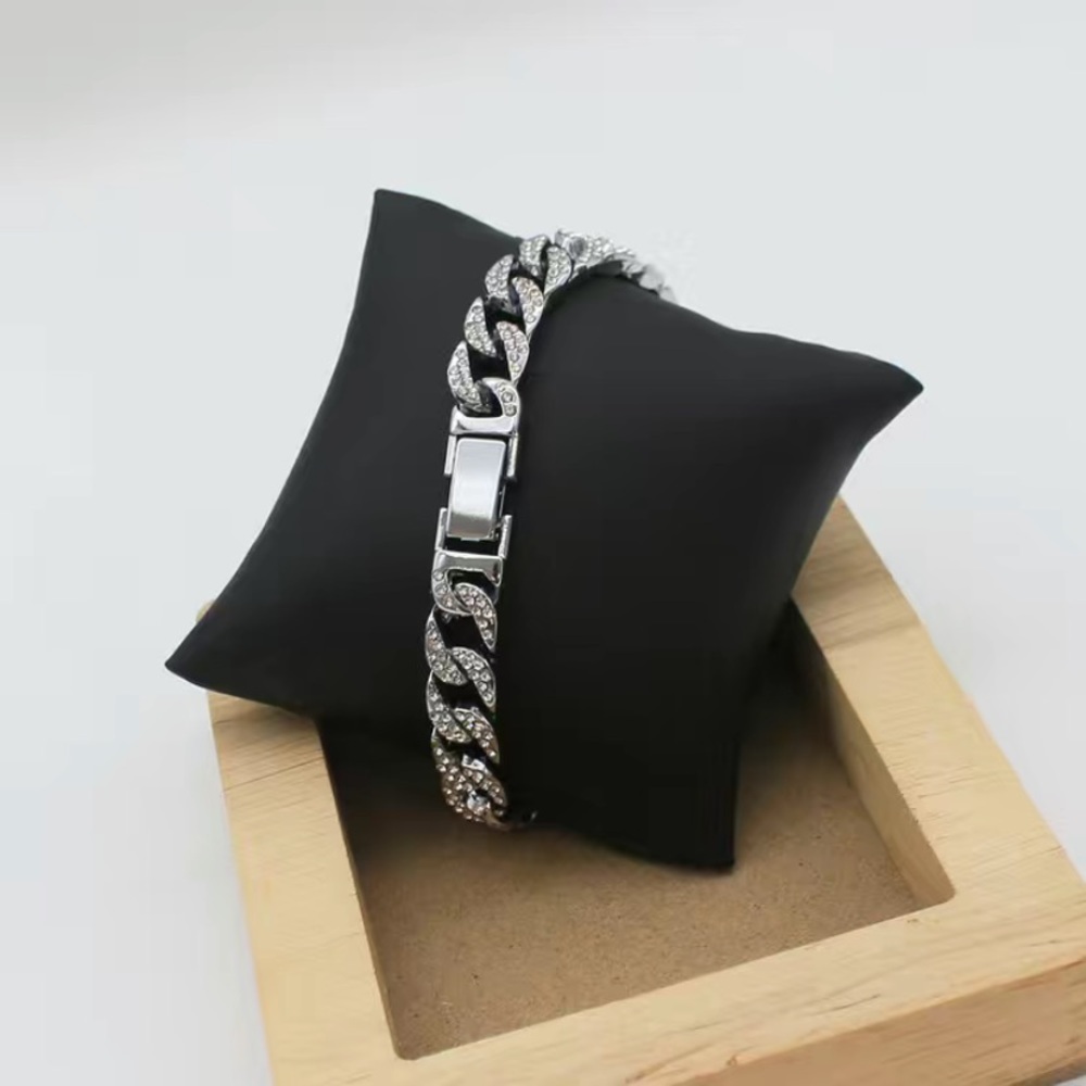 Chunky silver Cuban bracelet‎